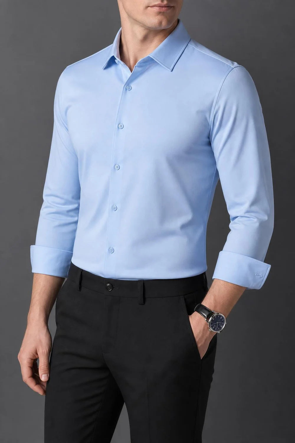 Sterling Stretch Shirt in sky blue