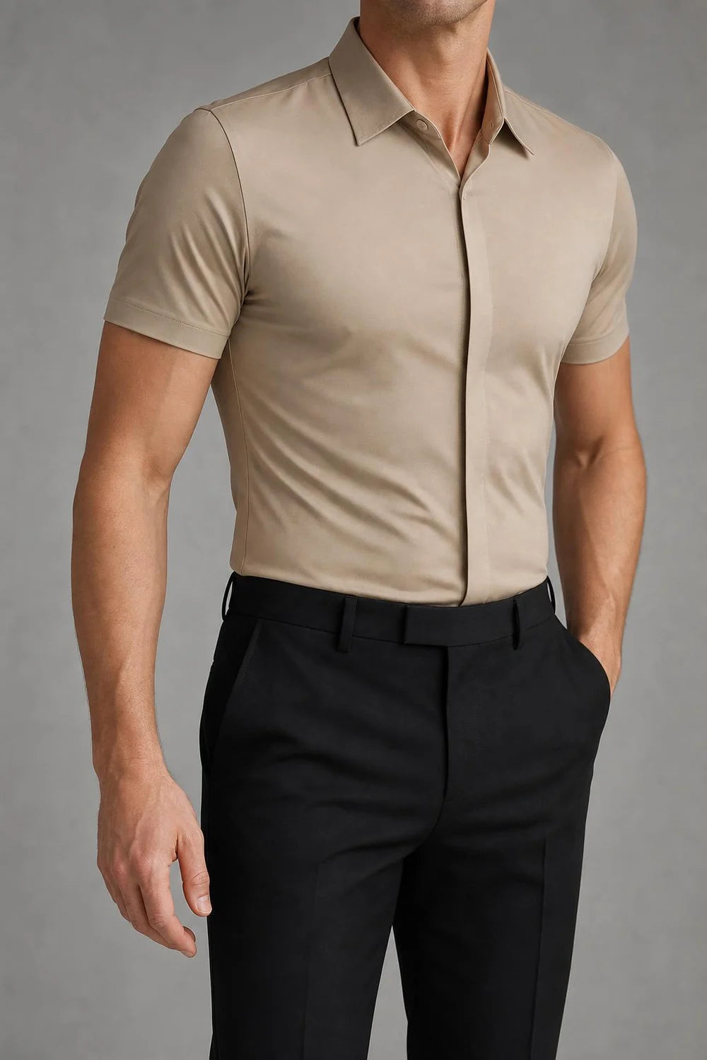 Sterling Stretch Short-Sleeve in khaki