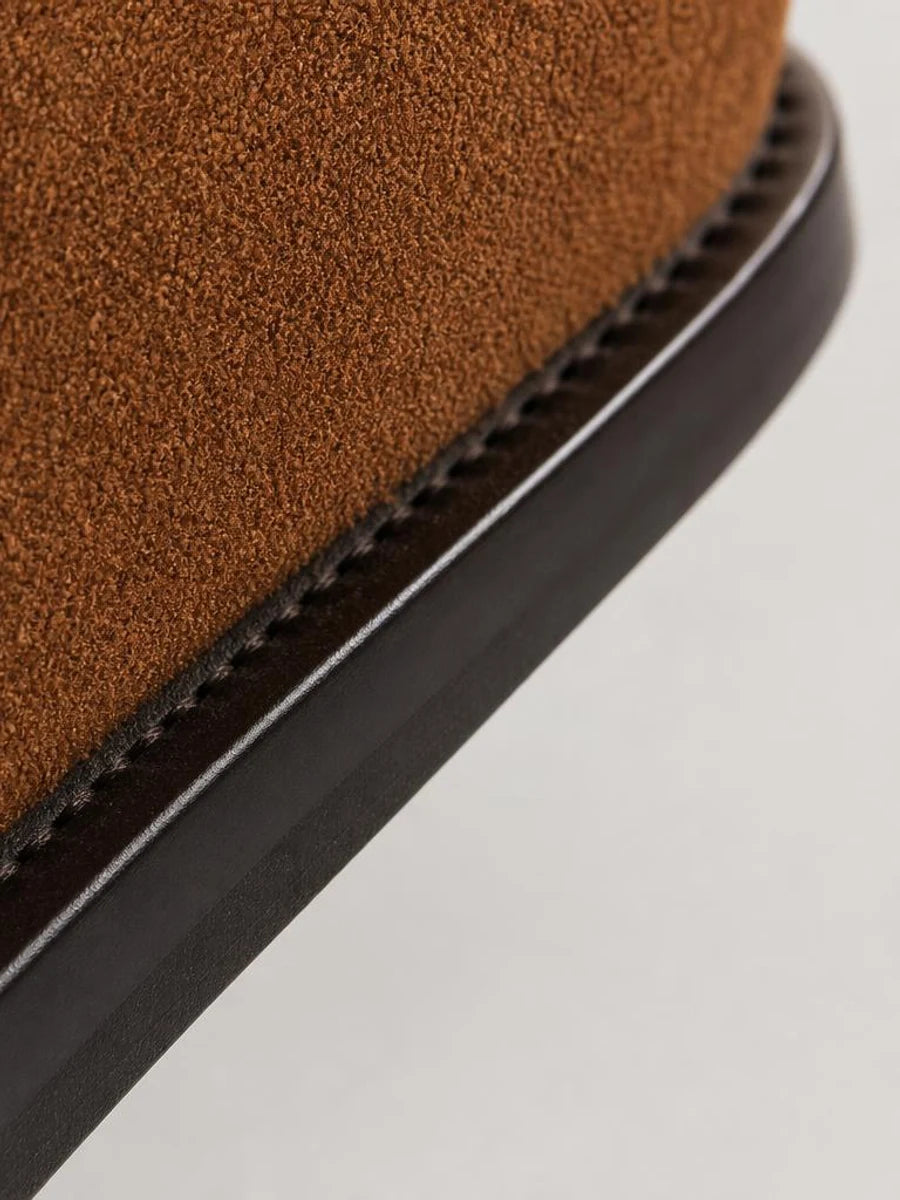 Slim flat sole that sits low under the hem