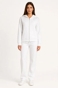 Nova Zip Hoodie blanco frente