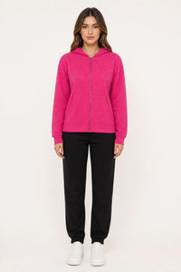 Nova Zip Hoodie rosa frente
