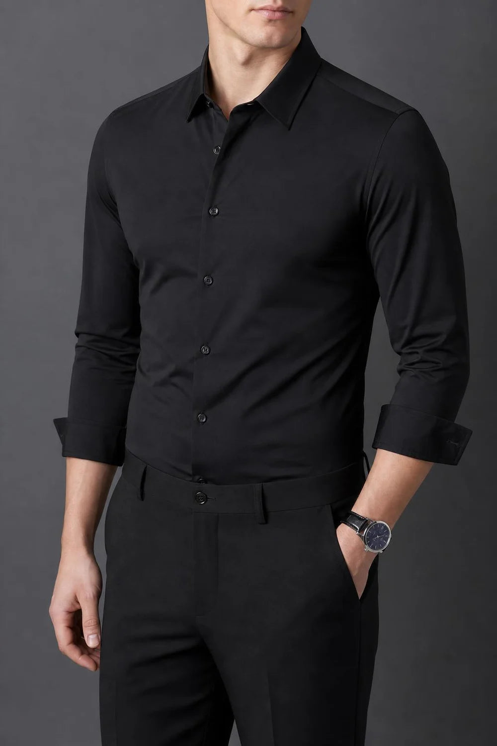 Sterling Stretch Shirt in black