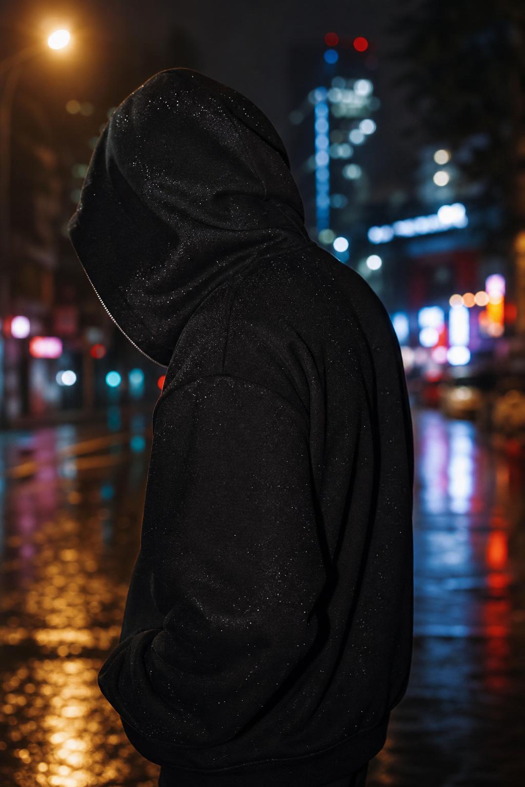 Stardust Hoodie en la calle de noche